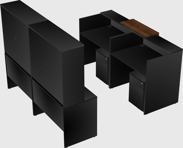 Shared u-shaped reception desks