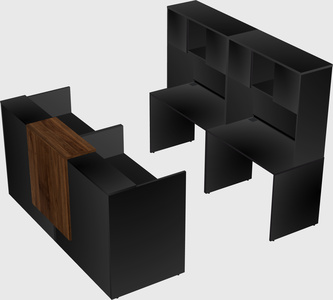 Shared u-shaped reception desks