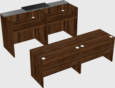 Shared u-shaped reception desks