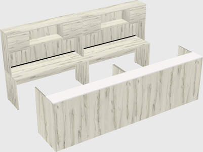 Shared u-shaped reception desks
