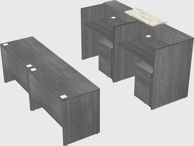 Shared u-shaped reception desks