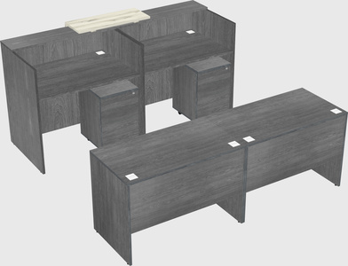 Shared u-shaped reception desks