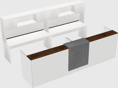Shared u-shaped reception desks