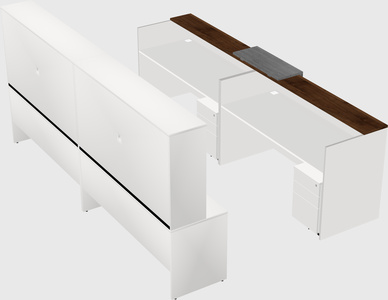 Shared u-shaped reception desks
