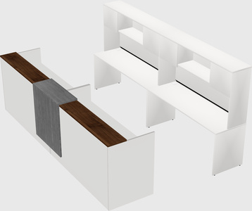 Shared u-shaped reception desks