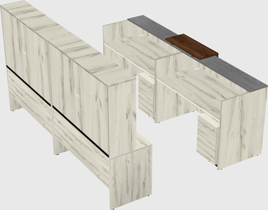 Shared u-shaped reception desks