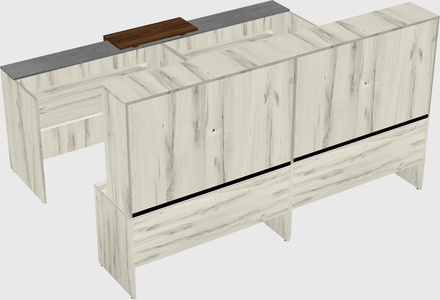 Shared u-shaped reception desks