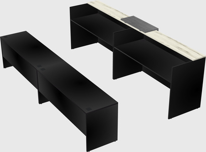 Shared u-shaped reception desks