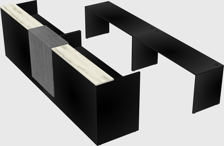 Shared u-shaped reception desks