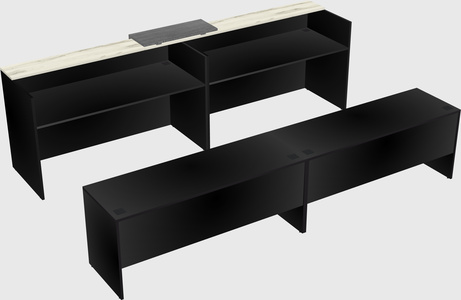 Shared u-shaped reception desks