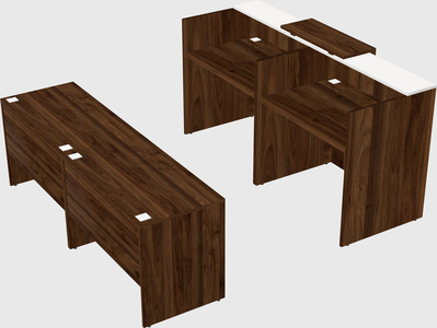 Shared u-shaped reception desks