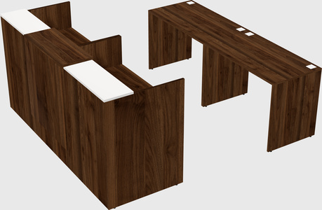 Shared u-shaped reception desks
