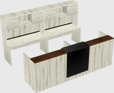 Shared u-shaped reception desks