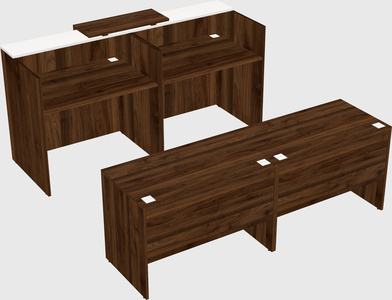 Shared u-shaped reception desks