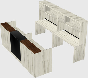 Shared u-shaped reception desks