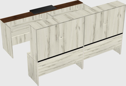 Shared u-shaped reception desks