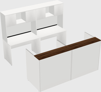 Shared u-shaped reception desks