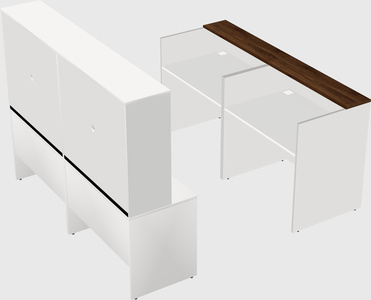Shared u-shaped reception desks