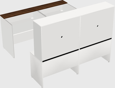 Shared u-shaped reception desks