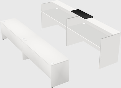 Shared u-shaped reception desks