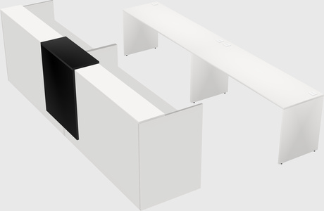 Shared u-shaped reception desks