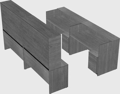 Shared u-shaped reception desks