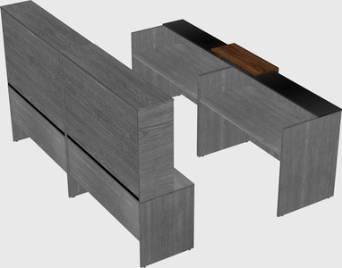 Shared u-shaped reception desks