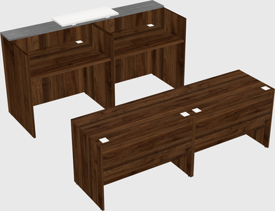 Shared u-shaped reception desks