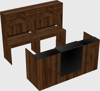 Shared u-shaped reception desks