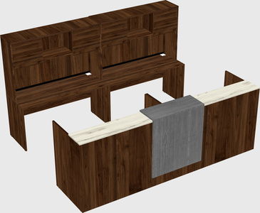 Shared u-shaped reception desks