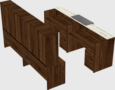 Shared u-shaped reception desks