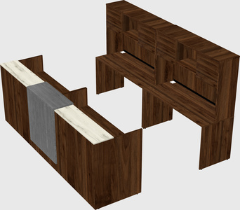 Shared u-shaped reception desks
