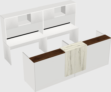 Shared u-shaped reception desks