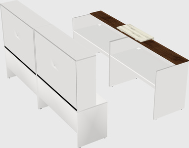 Shared u-shaped reception desks