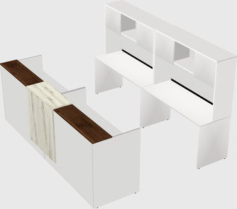Shared u-shaped reception desks