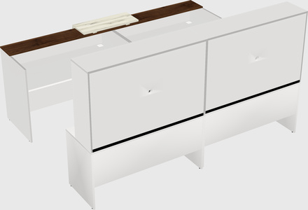 Shared u-shaped reception desks