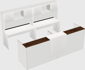 Shared u-shaped reception desks