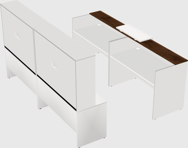 Shared u-shaped reception desks