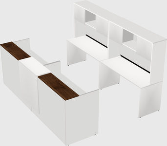 Shared u-shaped reception desks