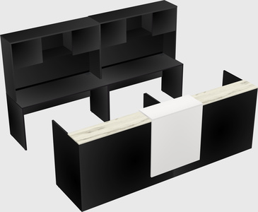 Shared u-shaped reception desks