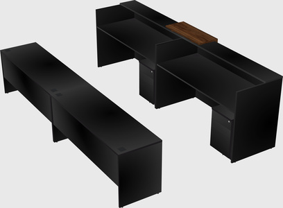 Shared u-shaped reception desks