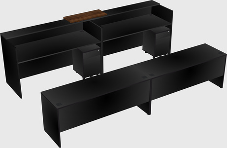 Shared u-shaped reception desks