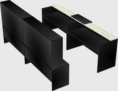 Shared u-shaped reception desks