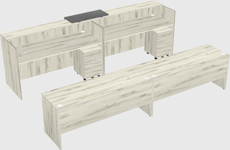 Shared u-shaped reception desks