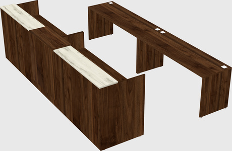 Shared u-shaped reception desks