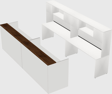 Shared u-shaped reception desks
