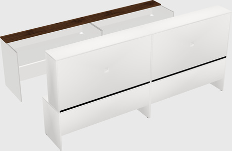Shared u-shaped reception desks