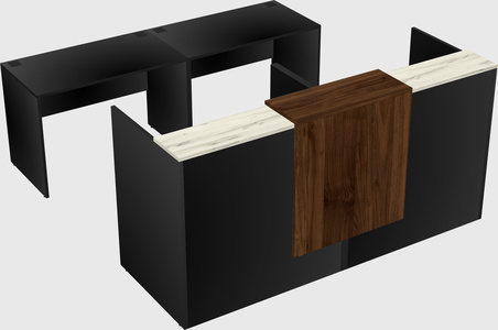 Shared u-shaped reception desks