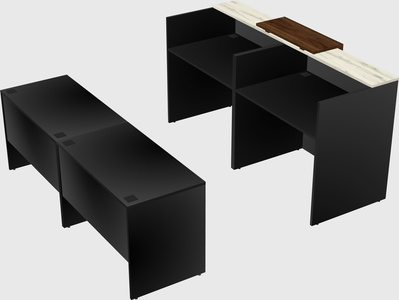 Shared u-shaped reception desks