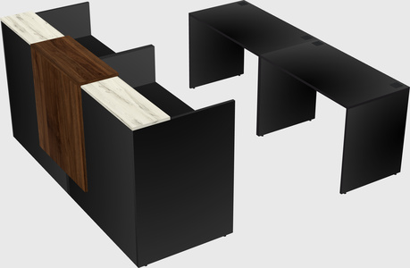Shared u-shaped reception desks